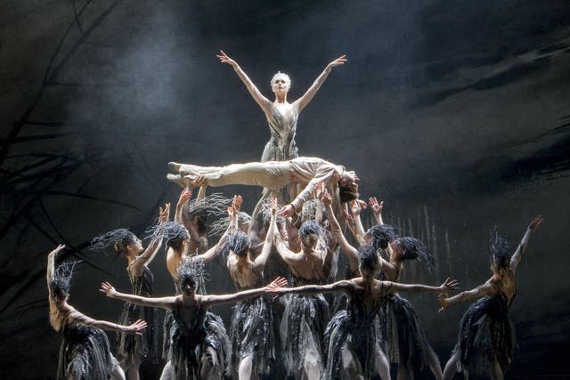 Jenna Roberts as the Fairy with Artists of Birmingham Royal Ballet in 'Le Baiser de la fée' at Sadler's Wells