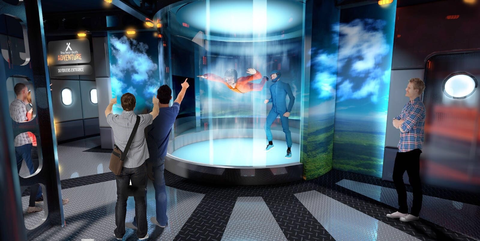The attraction will have indoor skydiving