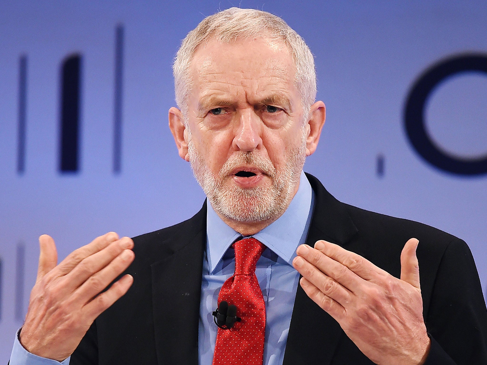 Jeremy Corbyn delivers a speech at the annual CBI conference
