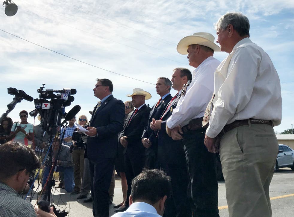 Investigators give a press conference at Sutherland Springs