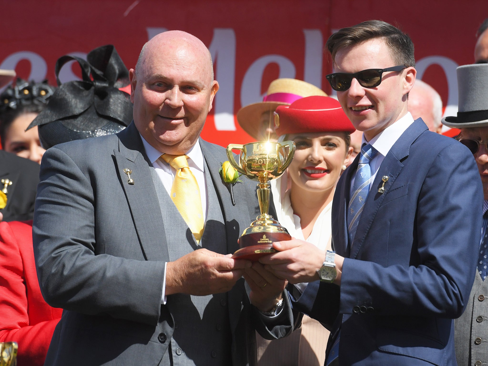 Lloyd Williams celebrates with Joseph O'Brien