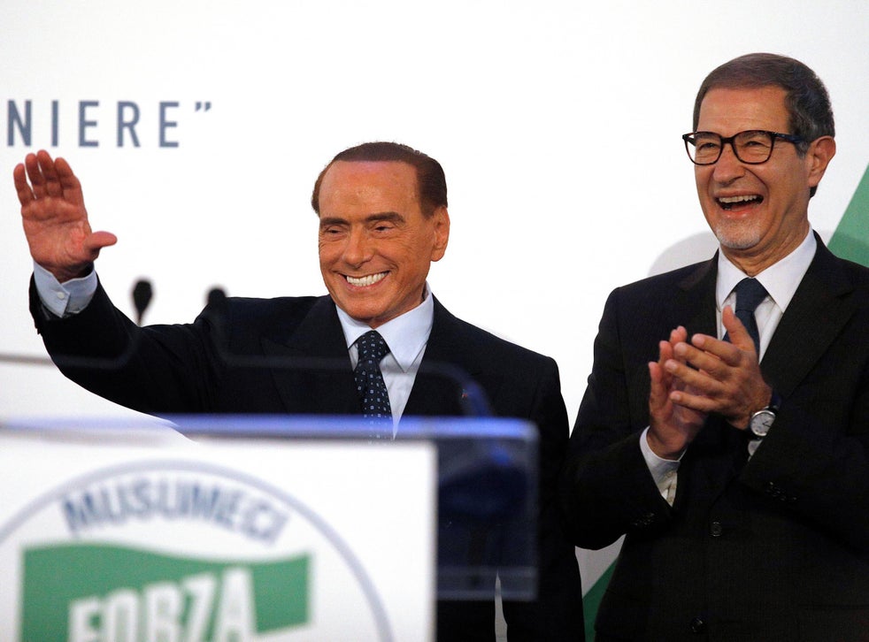 Silvio Berlusconi Set For Extraordinary Political Comeback After Centre Right Bloc Wins Sicilian Local Election The Independent The Independent