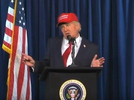 Comedian Dave Burleigh impersonates Donald Trump