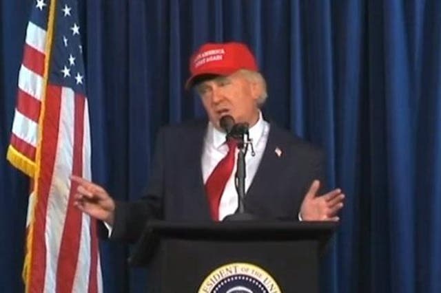 Comedian Dave Burleigh impersonates Donald Trump 