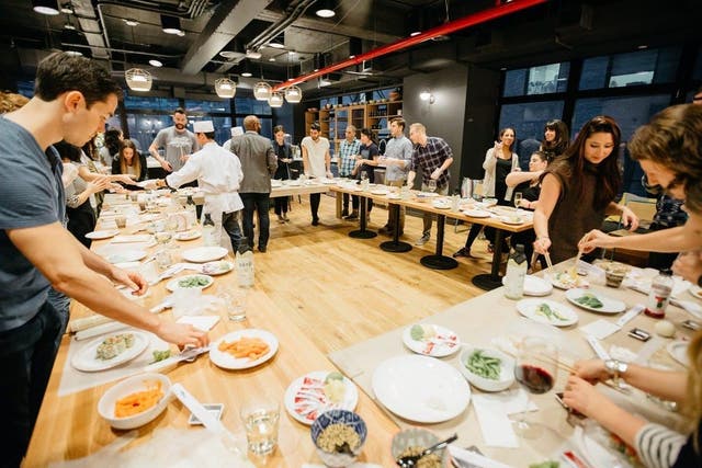 Sharing is caring: meals can be eaten together in a common area above WeWork’s shared office spaces