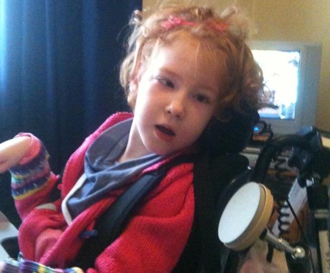 Celyn Williams, 13, has no motion in her limbs and relies on the specialised device to speak