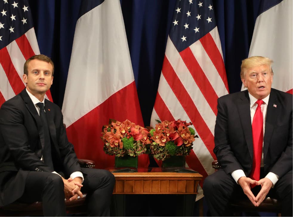 Emmanuel Macron with Donald Trump