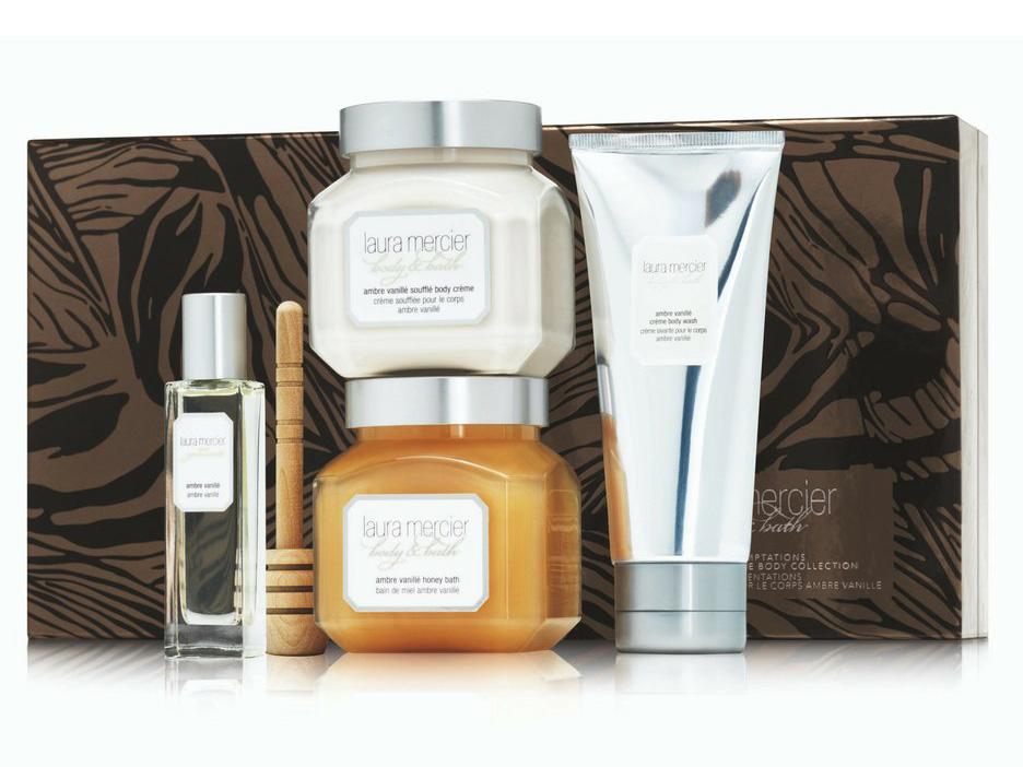 Laura Mercier, Sweet Temptations Ambre Vanille Luxe Body Collection, £55, Space NK