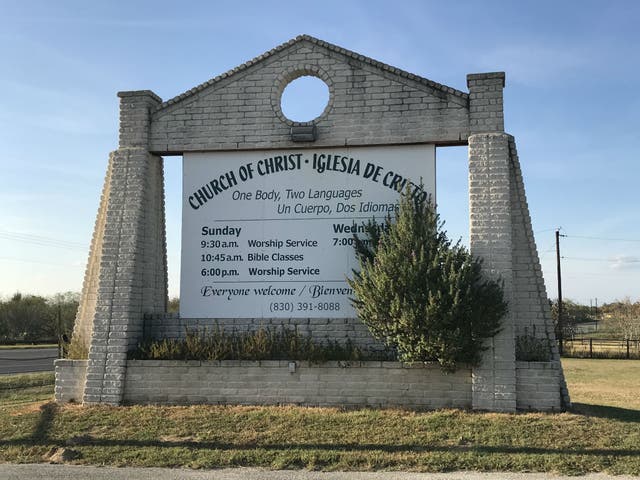 The Church of Christ in Stockdale, a couple of miles from Sutherland Springs