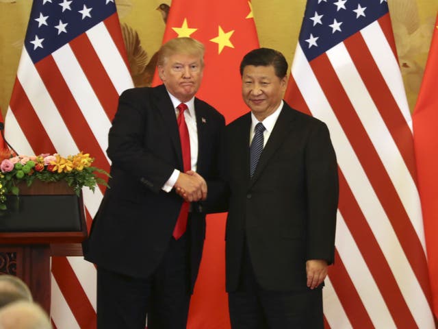 President Donald Trump and Chinese President Xi Jinping during a joint press conference at the Great Hall of the People