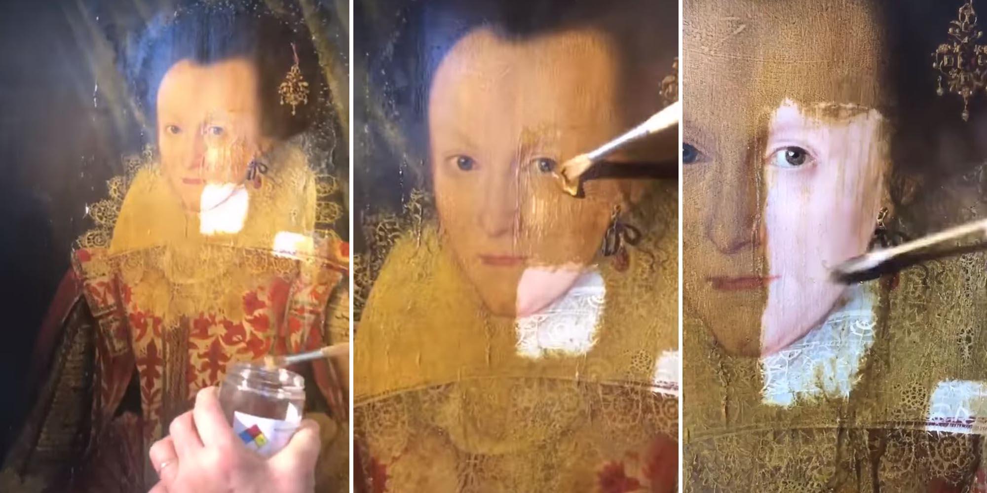 Watching This 399 Year Old Painting Being Restored Is Incredibly