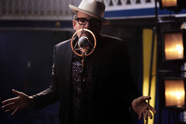 Elvis Costello performing his new song 'Please Don't Look At Me That Way'
