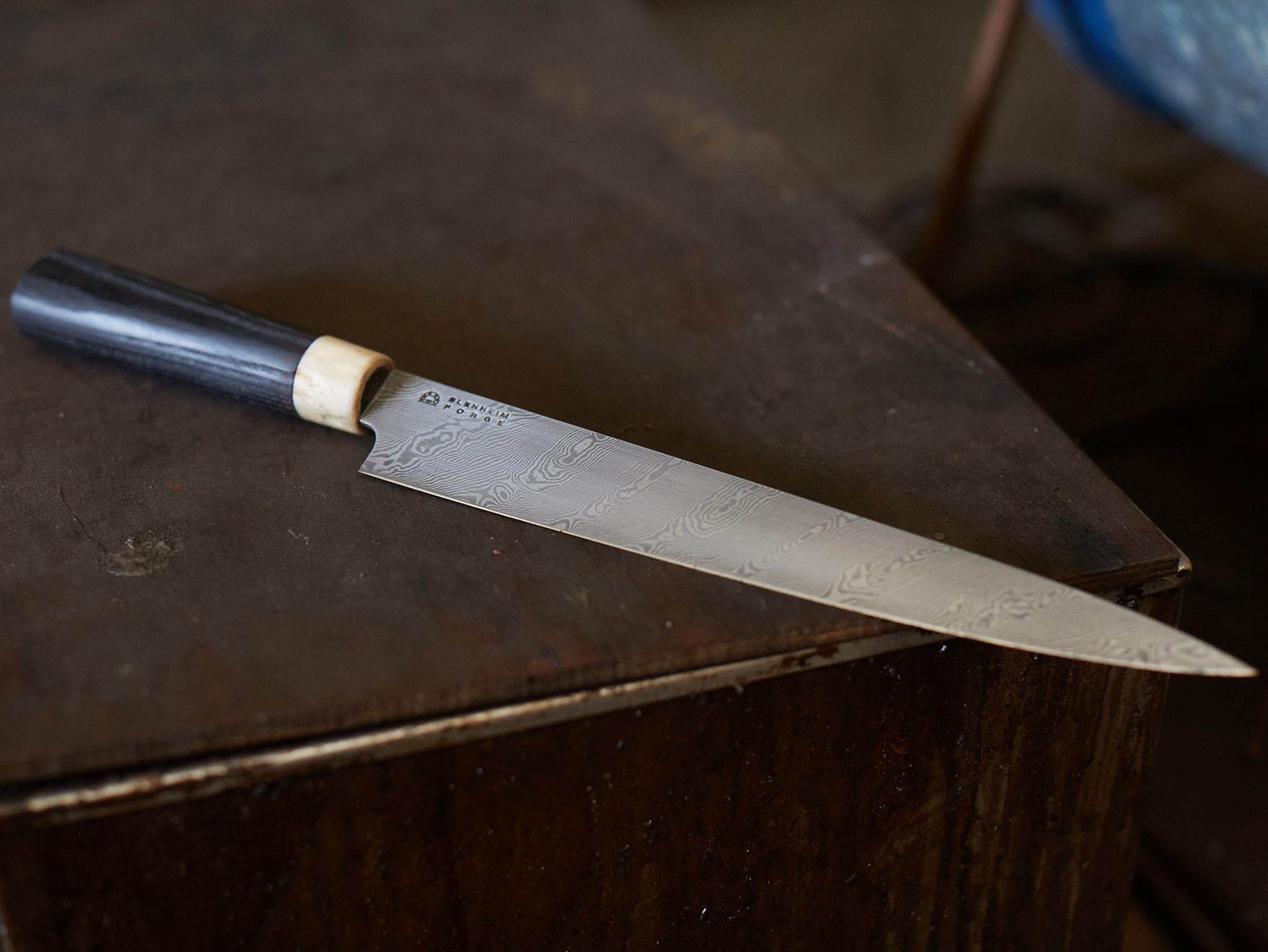 The forge carving knife from Blenheim in Peckham. Prices begin at £230, blenheimforge.co.uk