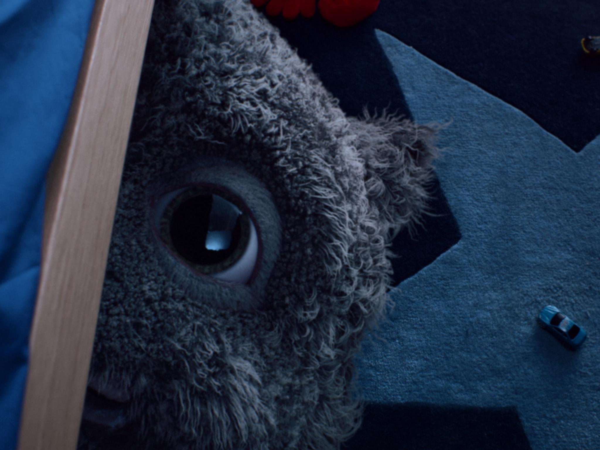 'Moz the Monster' peaks out from under the bed