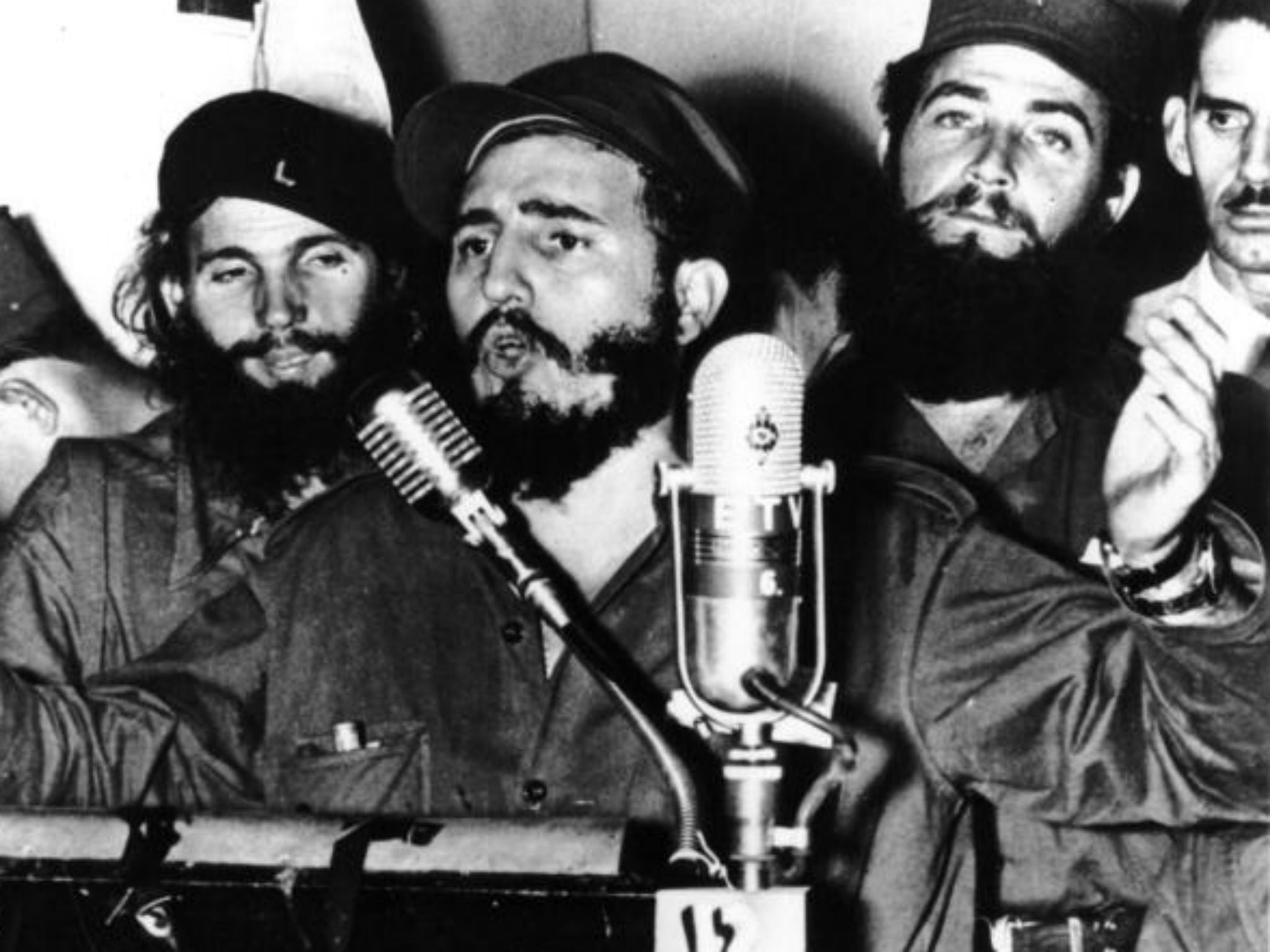 Cuban revolutionary Fidel Castro delivers an address in Cuba on Jan 1, 1959