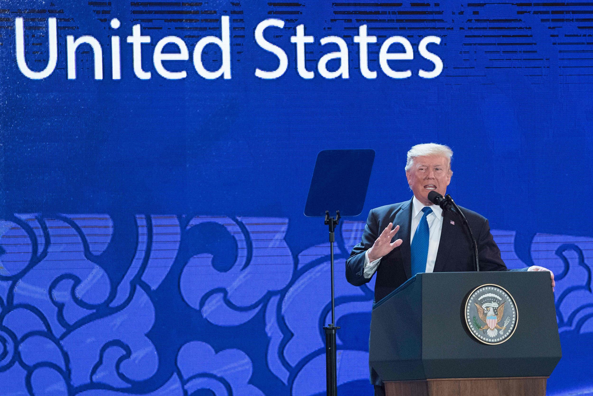 Donald Trump speaks at Asia-Pacific Economic Cooperation summit in Danang, Vietnam