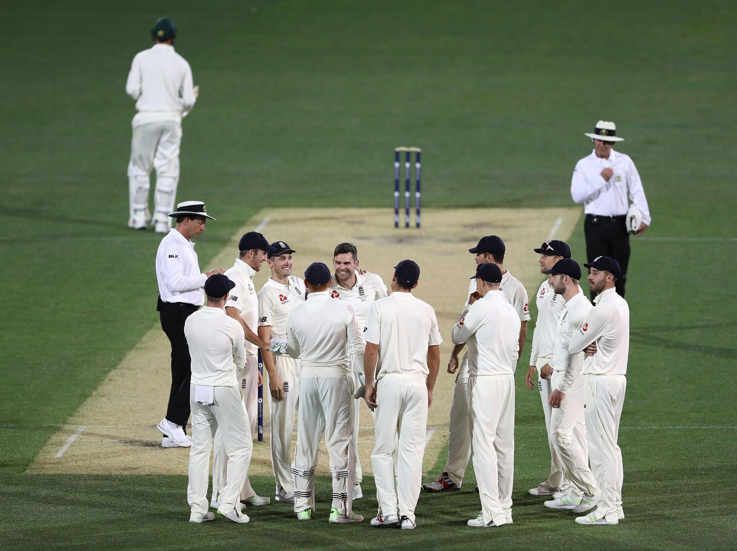 &#13;
Anderson got in on the act late on as England closed in on victory &#13;