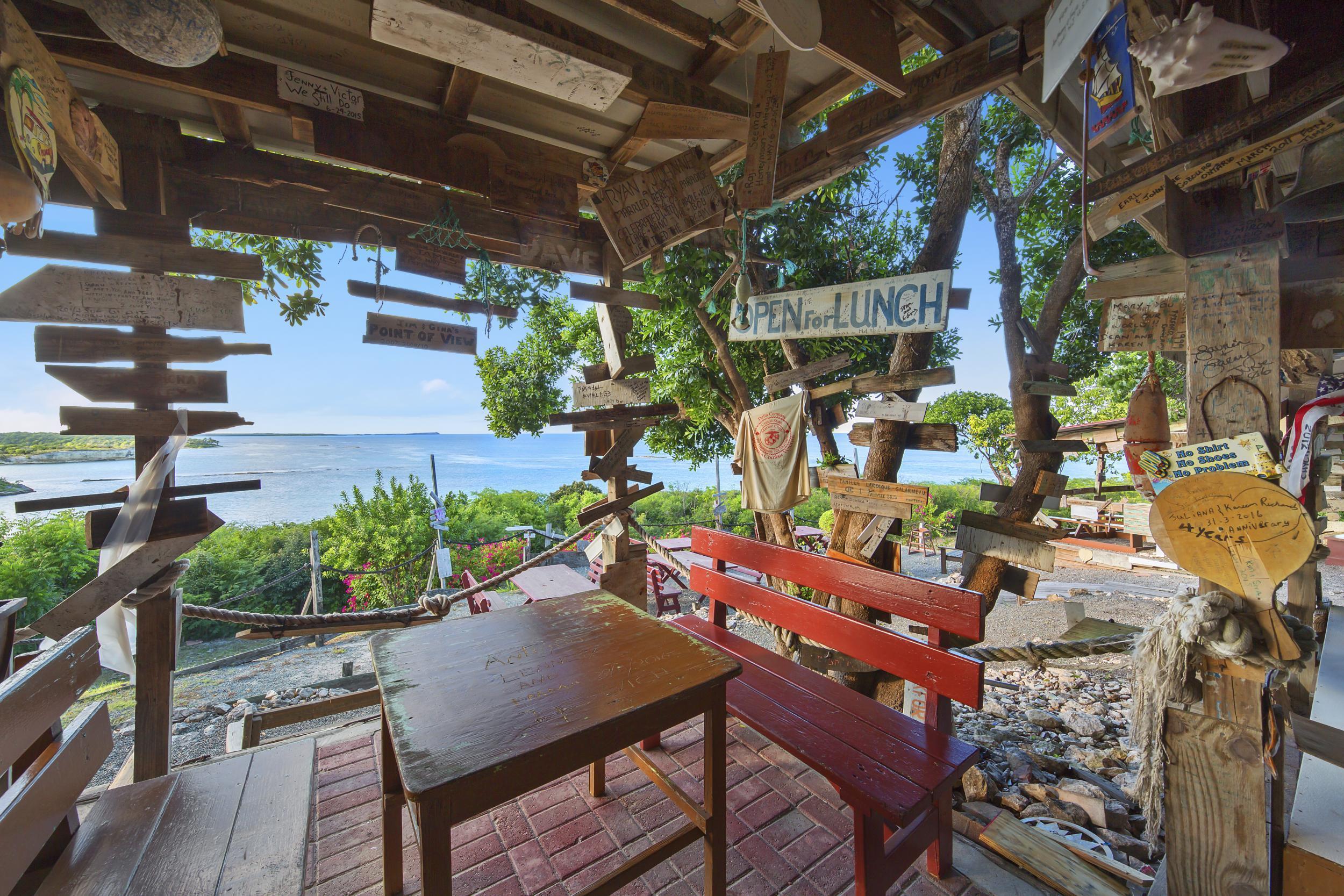 Enjoy a rum punch at Mary’s Outhouse bar at the Pineapple Beach Club