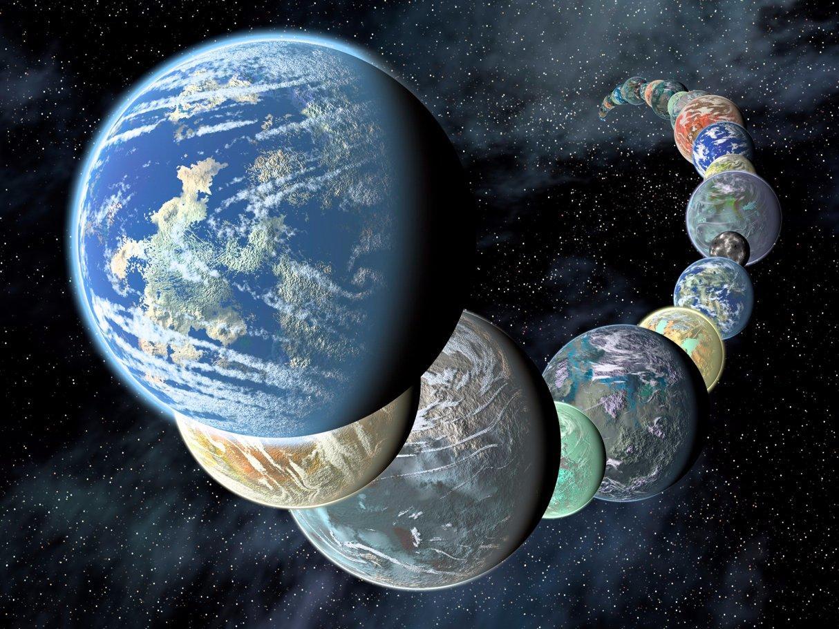 An illustration of Earthlike planets