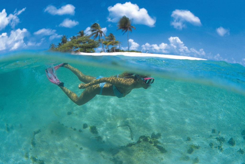 Snorkel in the crystal clear waters off the coast of Tobago