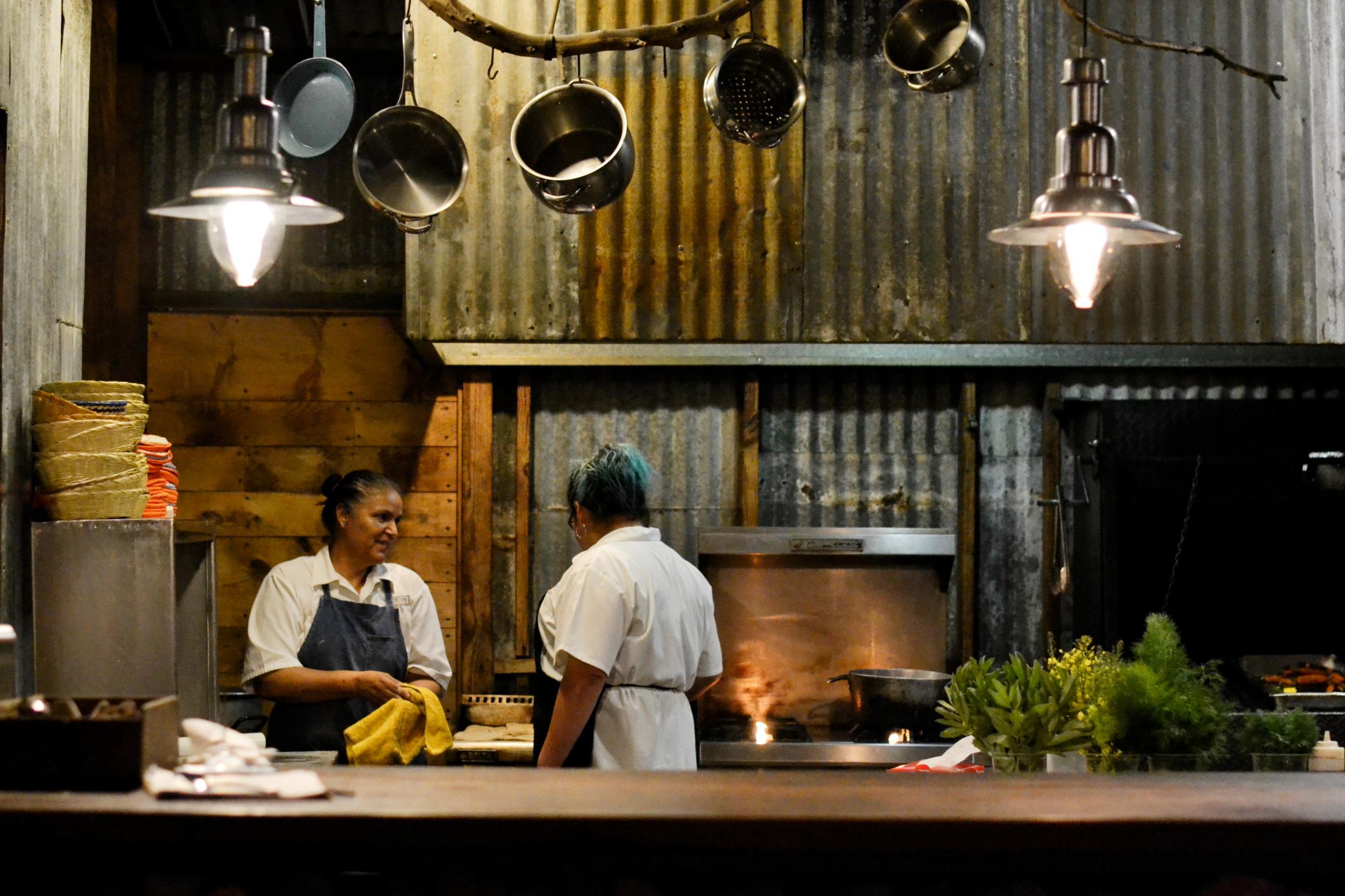 The open kitchen at Finca