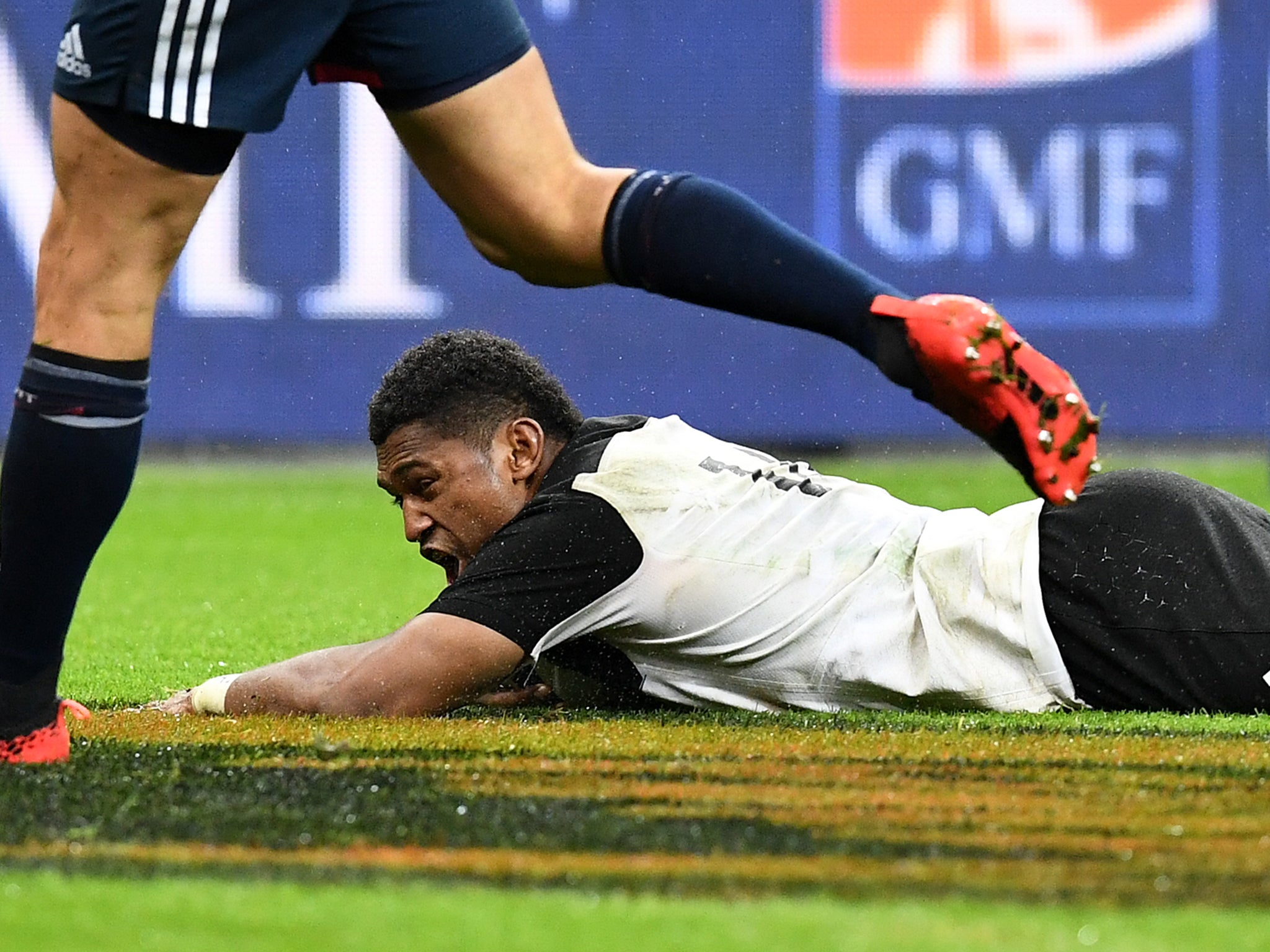 Waisake Naholo scores his second try to seal the victory