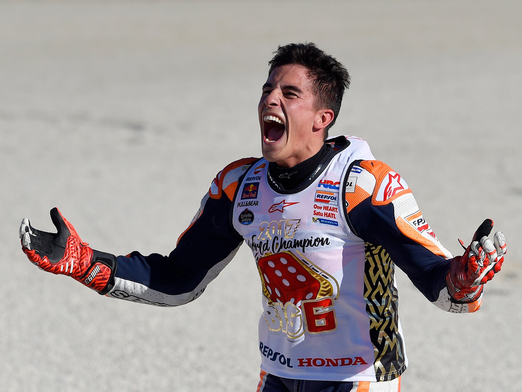 Marquez enjoyed his latest title victory on his slowing-down lap