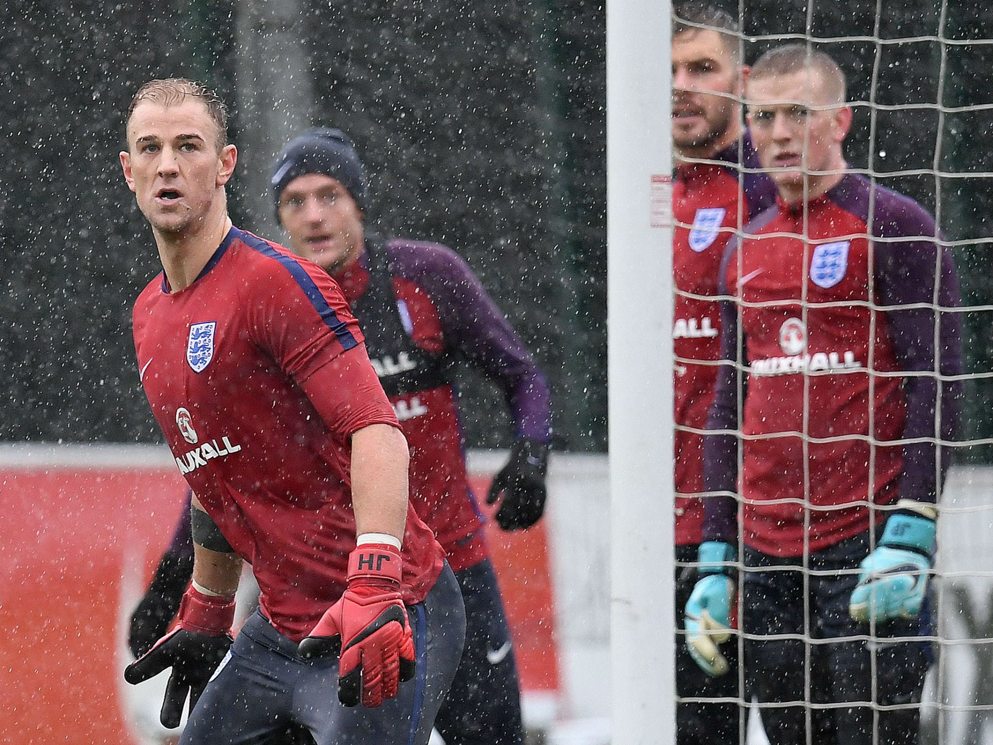 &#13;
Joe Hart faces competition for his starting spot in England's starting XI &#13;