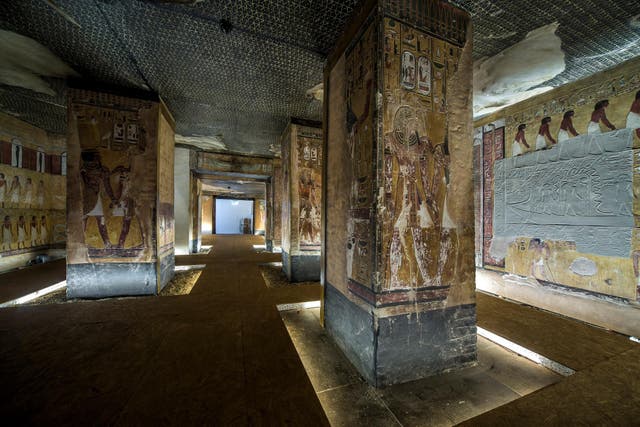 Facsimiles of two chambers of Pharaoh Seti's tomb are on display