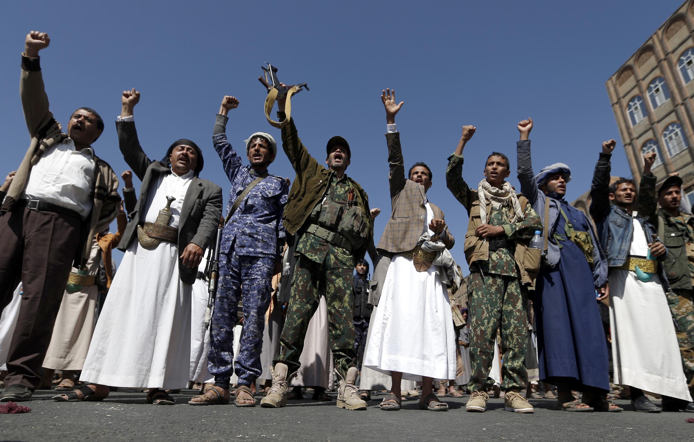 Yemenis call for the Saudi-led coalition's on rebel-held capital Sanaato be lifted
