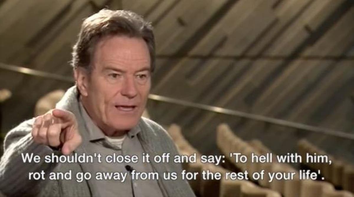 Bryan Cranston On A Way Back For The Kevin Spaceys And Harvey Weinsteins It Would Take Time And Tremendous Contrition The Independent The Independent