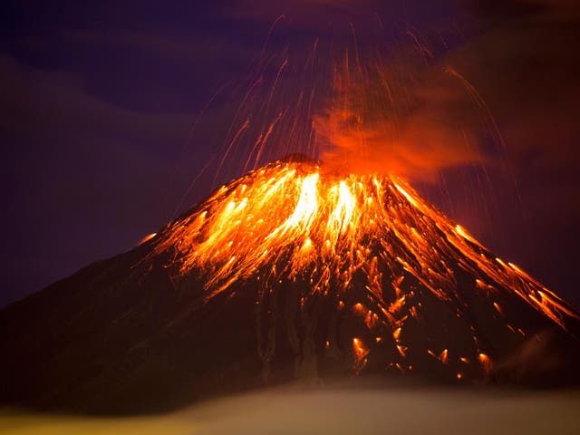 Volcanic eruptions release sulphate particles into the air