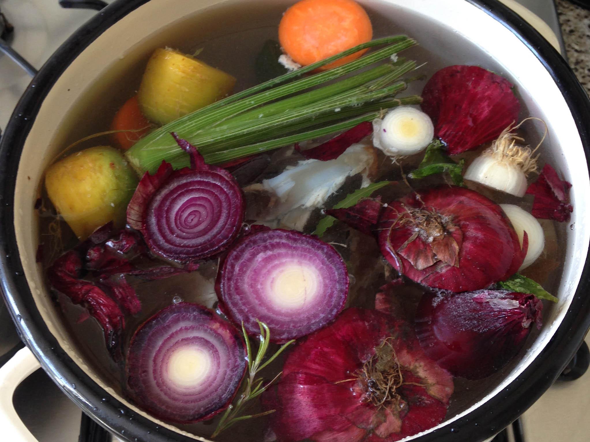 Don't throw away the odds and ends of vegetables, they can be used to make stock