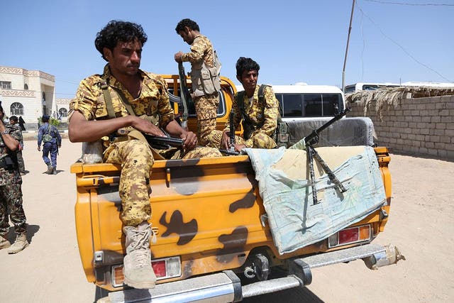 Pro-government police troopers in Marib. The area's governor says 'people just want to live in peace'