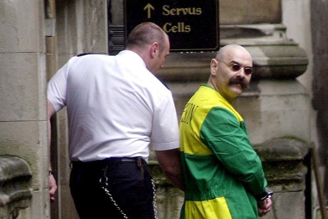 Charles Bronson outside Woodhill Prison Chapel in 2001