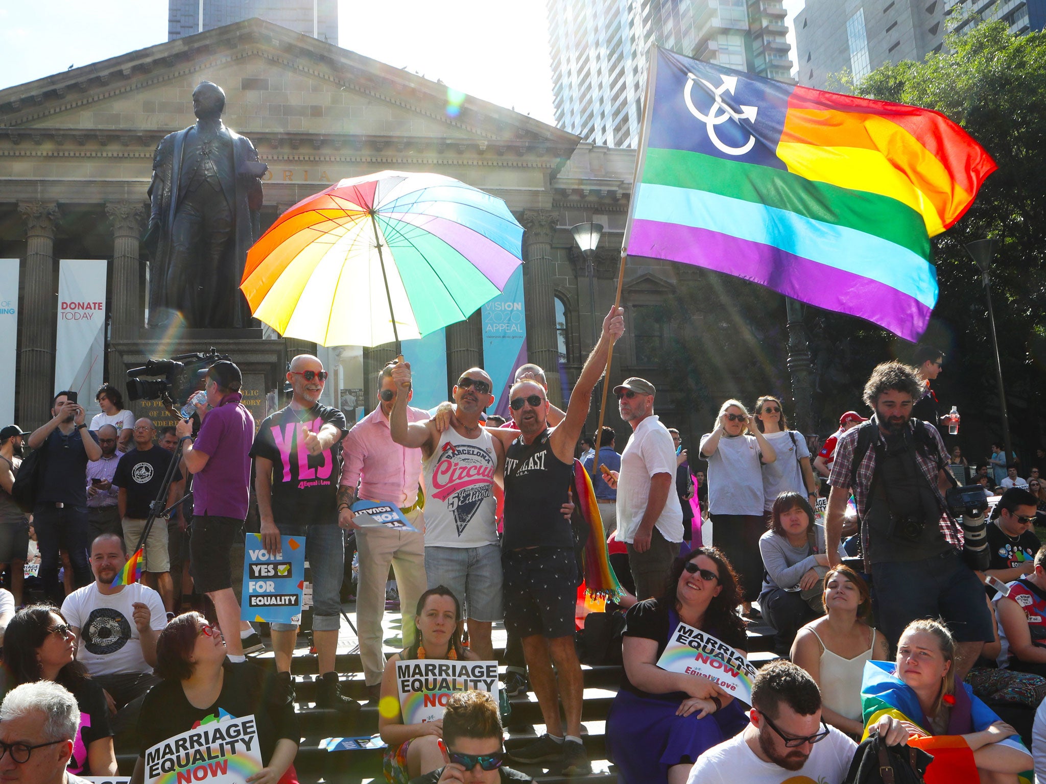 The majority of Australians support the country becoming the 26th nation to legalise same-sex marriage, including supporters here in Melbourne