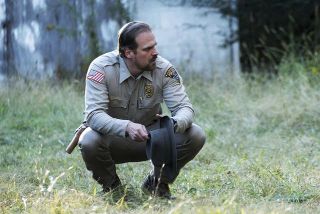 Law and awe: David Harbour’s beer-swilling chief of police Jim Hopper fascinated viewers of ‘Stranger Things’