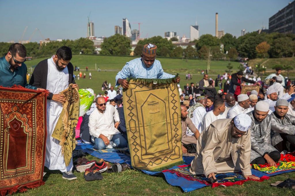 People gather in Burgess Park for the first day of Eid al-Adha celebrations in September
