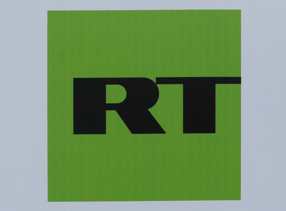 RT logo on a billboard in St Petersburg