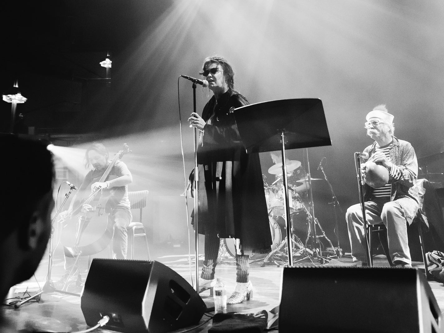 &#13;
Mary Margaret O'Hara accompanied by Peggy Lee, Aidan Closs – and her brother Marcus playing the balloon &#13;