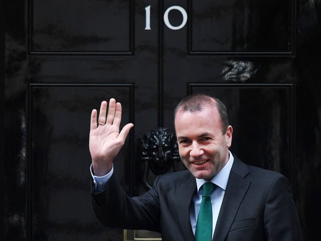 Manfred Weber arrives at 10 Downing Street for a meeting with Prime Minister Theresa May