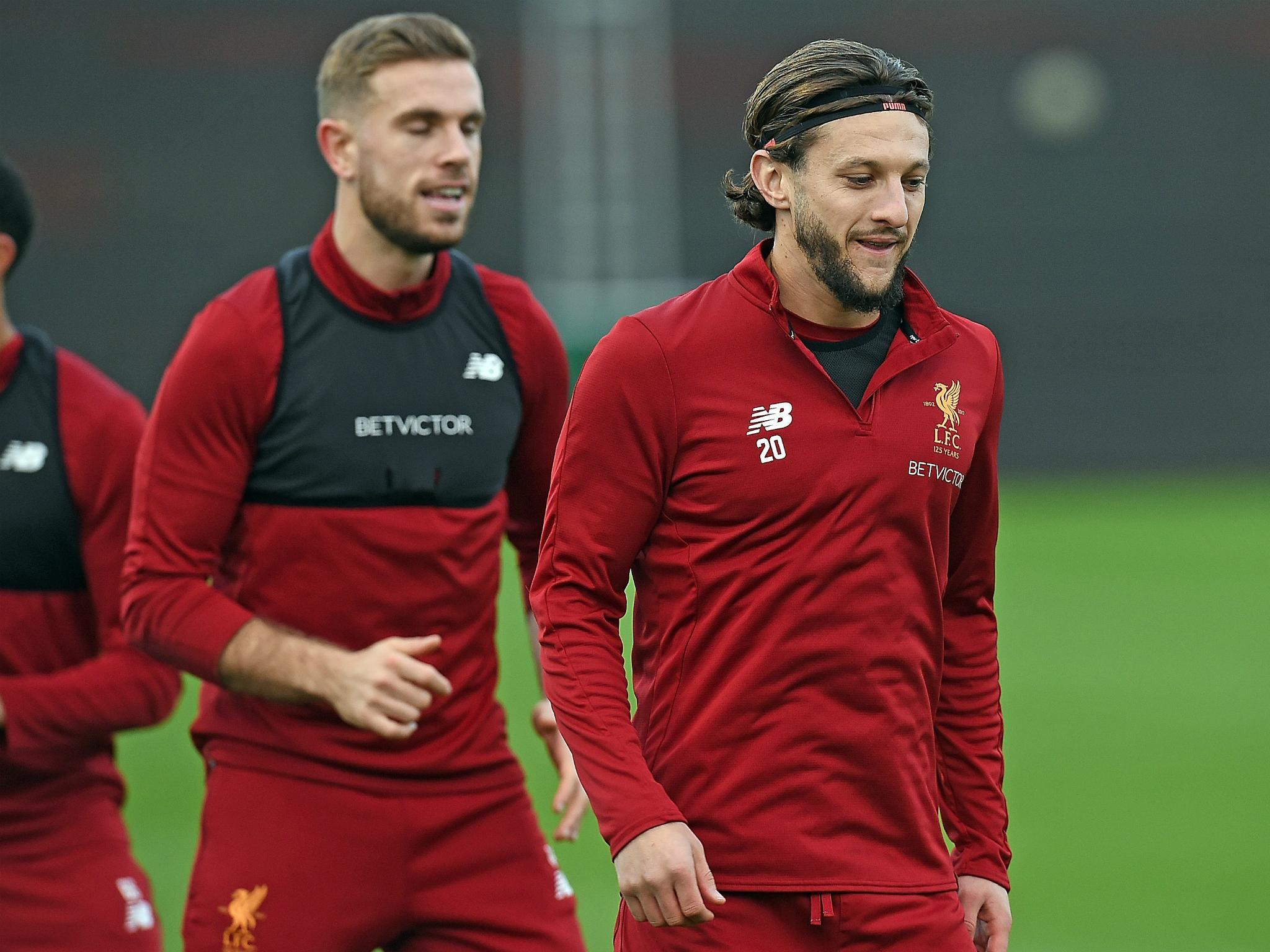 Adam Lallana has returned to full training ahead of Liverpool's clash with Southampton