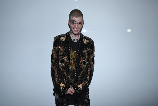 Lil Peep pictured during Paris Fashion Week in June