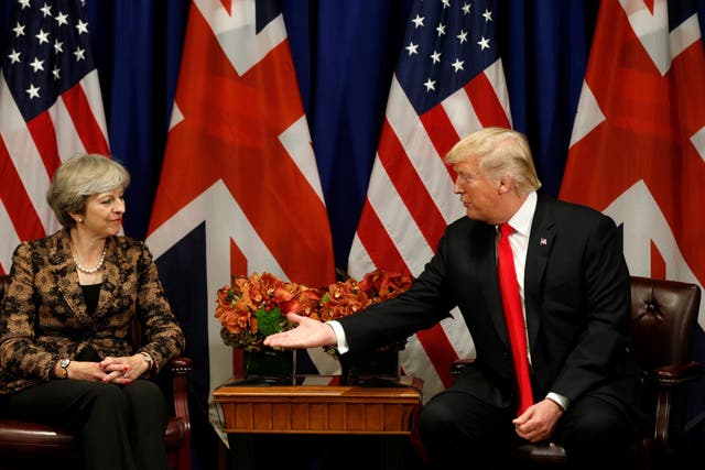Donald Trump meets with Theresa May during the UN General Assembly in September