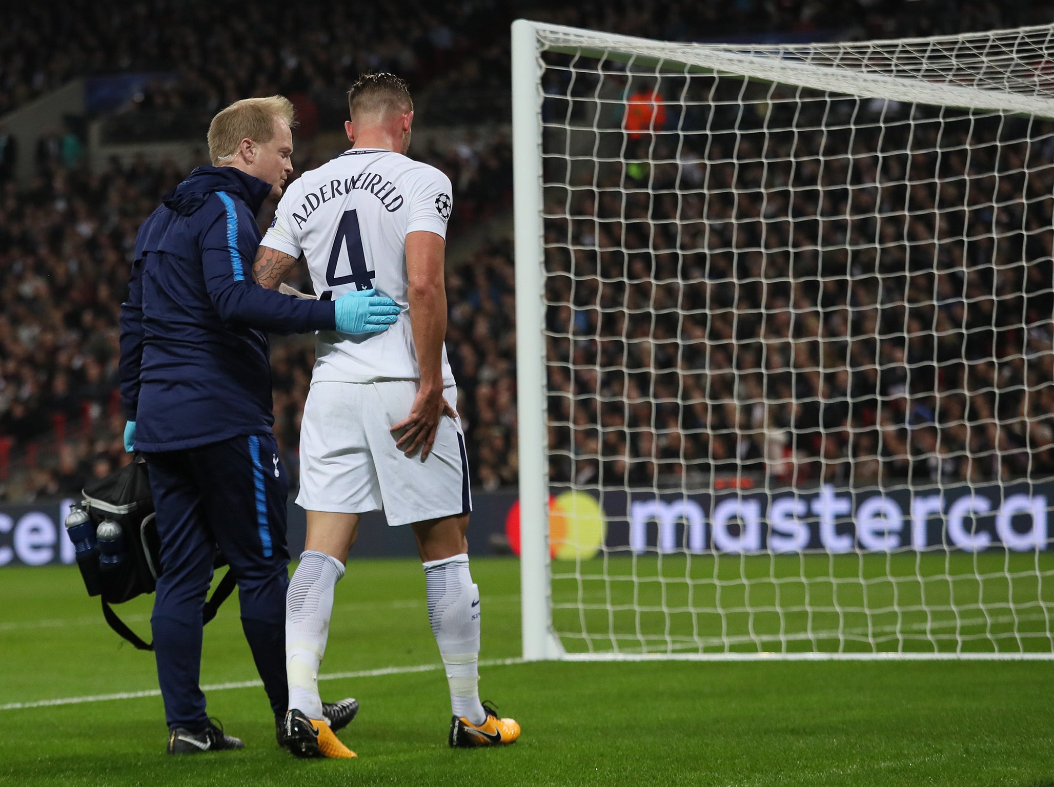 The defender hobbled off during Tottenham's 3-1 win over European champions Real Madrid