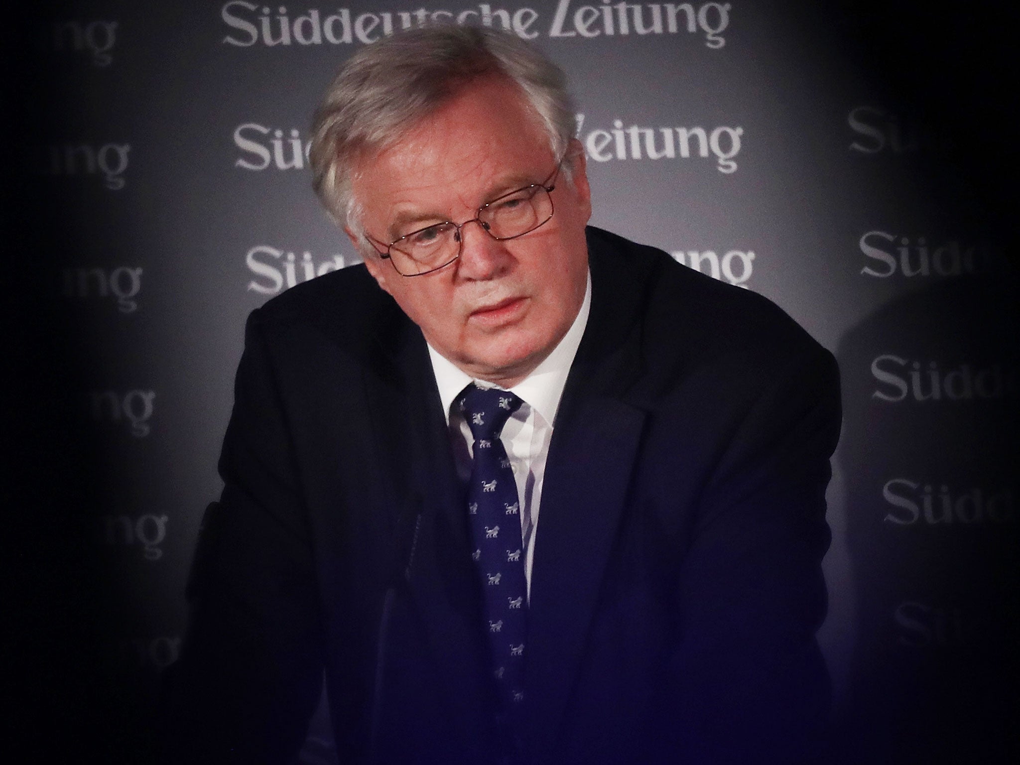 David Davis speaking in Berlin last week - the latest of many overseas trips as the negotiations continue