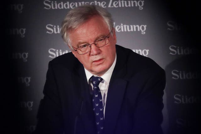 David Davis speaking in Berlin last week - the latest of many overseas trips as the negotiations continue