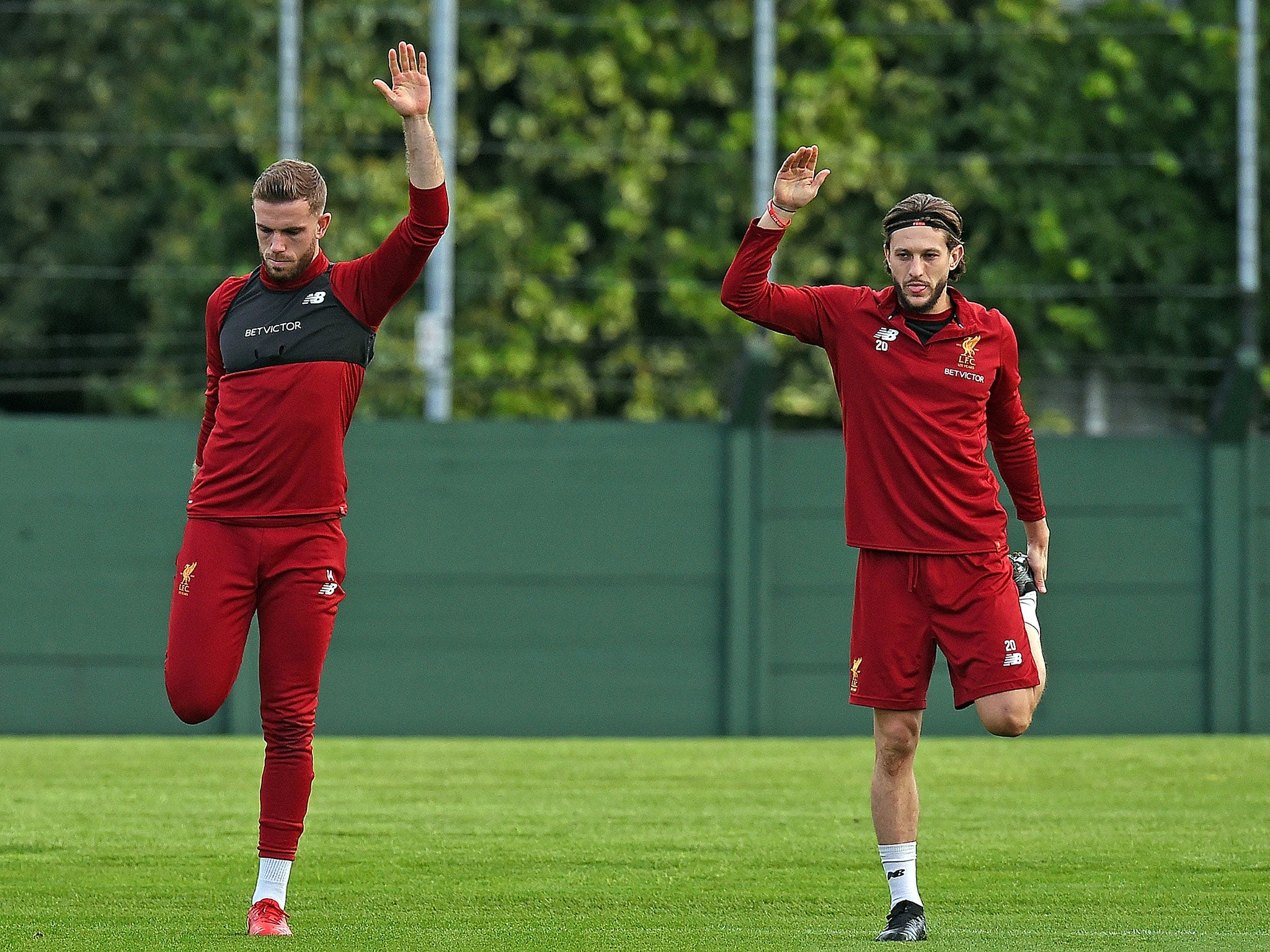 The English midfield duo in training ahead of Saturday's clash