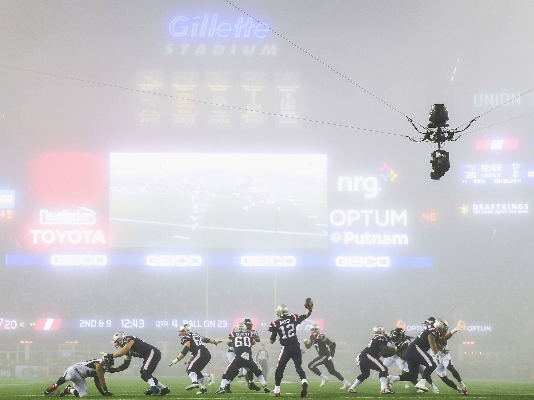 SkyCam saved the day as the Patriots beat Atlanta in Foxborough