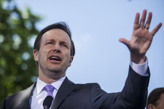 Senator Chris Murphy, who introduced the bill, speaks during a press conference